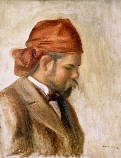 Ambroise Vollard i en rød bandana af Pierre Auguste Renoir