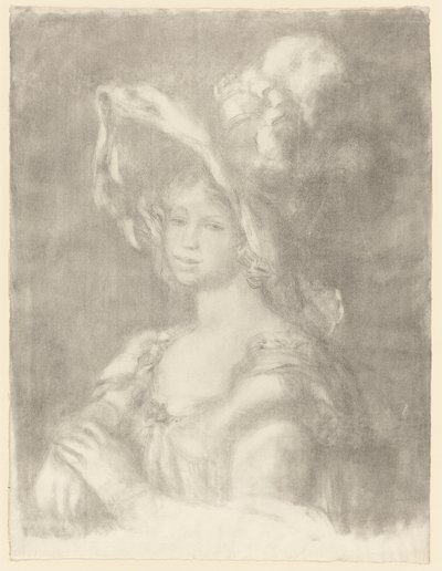 Amélie Laurent Dieterlé, ca. 1899 (litografi på råhvidt vævet papir) af Pierre Auguste Renoir