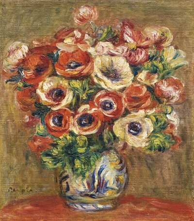 Anemoner i en vase, ca. 1915 af Pierre Auguste Renoir