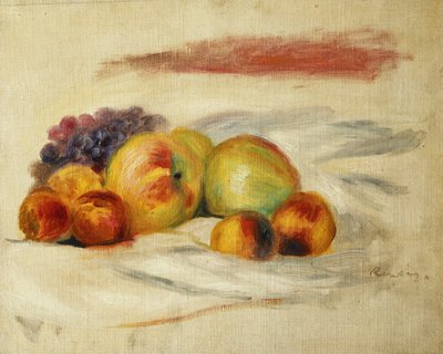 Æbler og Druer; Æbler og vindruer, ca. 1910 af Pierre Auguste Renoir