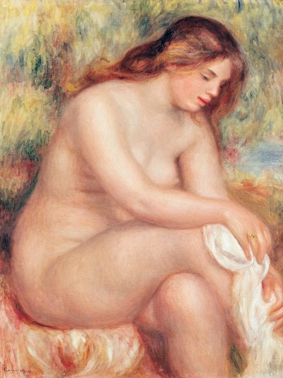 Baderen tørrer sig selv, ca. 1910 af Pierre Auguste Renoir