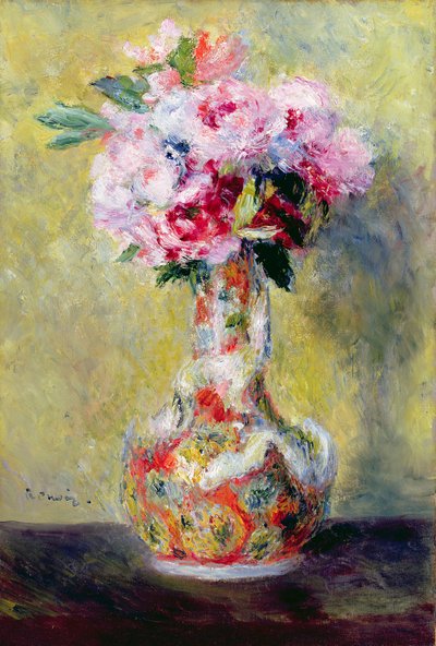 Buket i en vase af Pierre Auguste Renoir