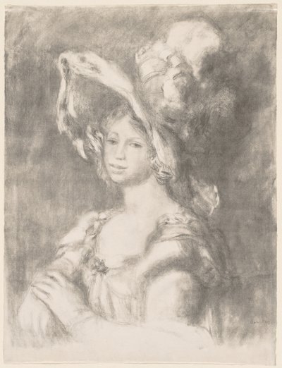Buste af en ung pige Mlle. Dieterlé. af Pierre Auguste Renoir