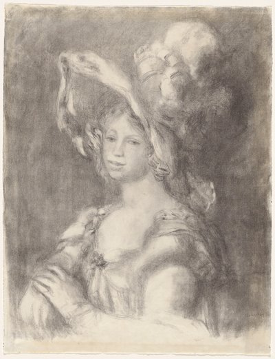 Buste af en ung kvinde (Mlle Dieterle) af Pierre Auguste Renoir