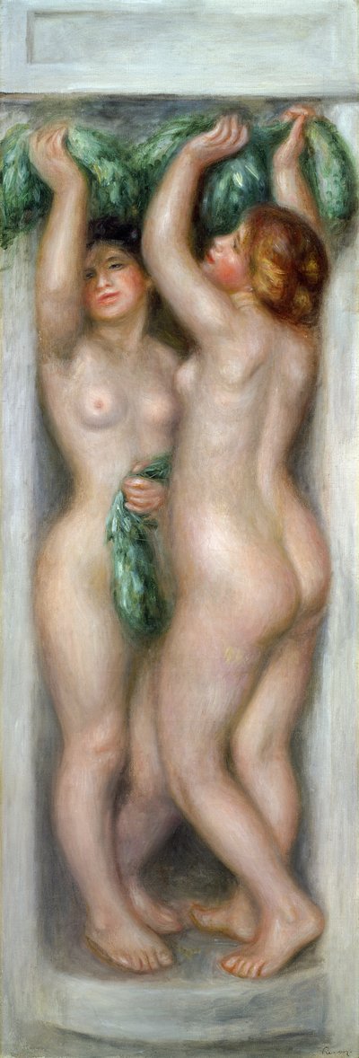 Karyatider, ca. 1910 (olie på panel) af Pierre Auguste Renoir