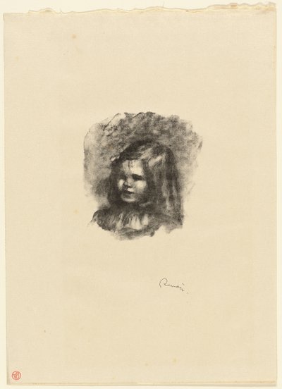 Claude Renoir, vendt mod venstre af Pierre Auguste Renoir
