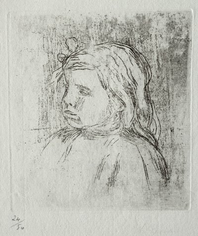 Claude Renoir, tre fjerdedele til venstre, 1908. af Pierre Auguste Renoir