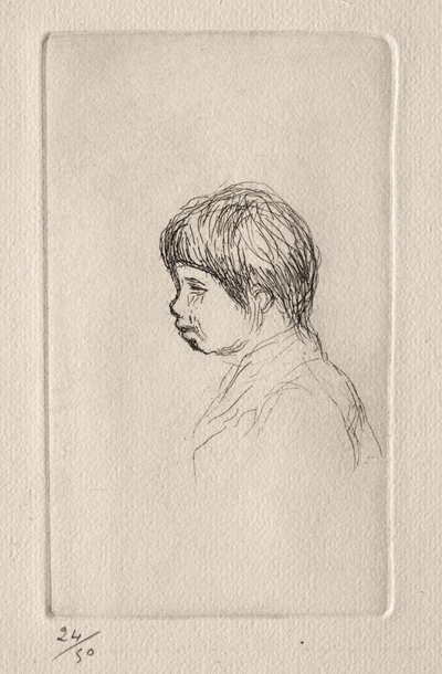 Claude Renoir, kunstnerens søn, i profil af Pierre Auguste Renoir