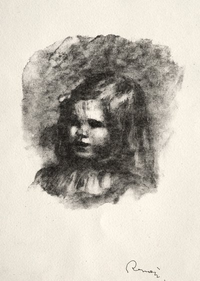 Claude Renoir, drejede til venstre. af Pierre Auguste Renoir