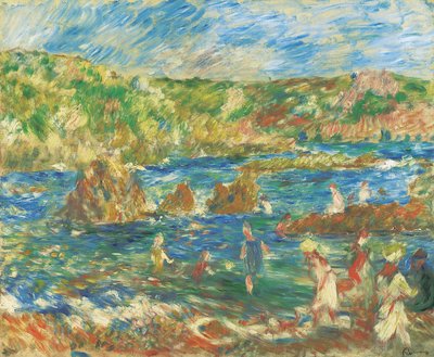 Børn på stranden Guernsey, ca. 1883 af Pierre Auguste Renoir