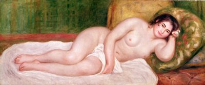 Kvinde nøgen på en sofa af Pierre Auguste Renoir
