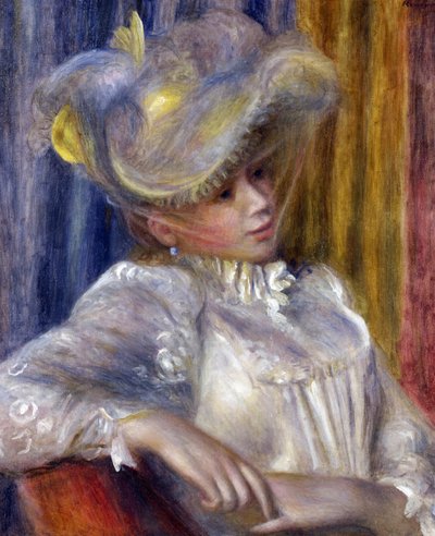 ""Kvinde med en hat"" Maleri af Pierre Auguste Renoir (1841-1919) 1891 Dim 56x46,5 cm National Museum of Western Art, Tokyo af Pierre Auguste Renoir
