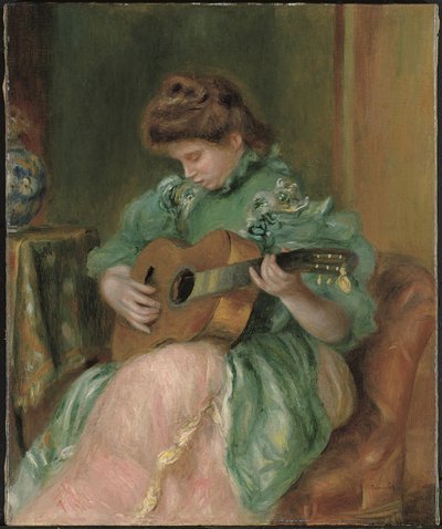Kvinde med guitar, ca. 1896-1897 (olie på lærred) af Pierre Auguste Renoir