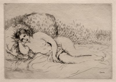 Liggende nøgen kvinde. af Pierre Auguste Renoir