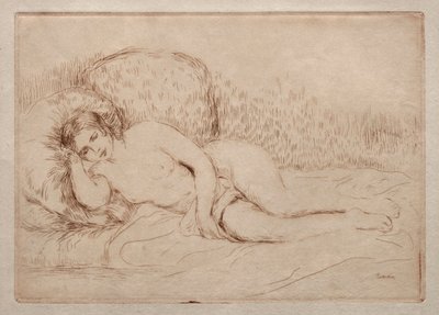Tilbagelænet nøgen kvinde, 1906. af Pierre Auguste Renoir