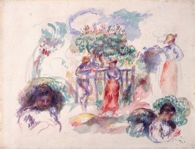 Figurer under et træ, 1880-82. af Pierre Auguste Renoir