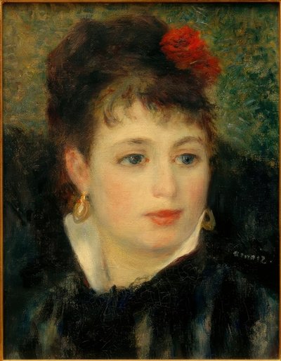 Kvinde med rose af Pierre Auguste Renoir