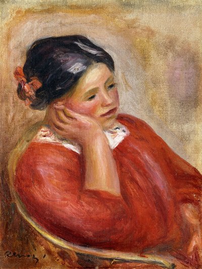 Gabrielle Leaning; Gabrielle Acoudee, af Pierre Auguste Renoir