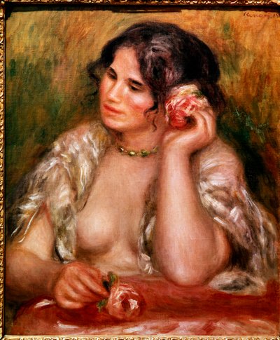 Gabrielle har rosen (olie på lærred af Pierre Auguste Renoir