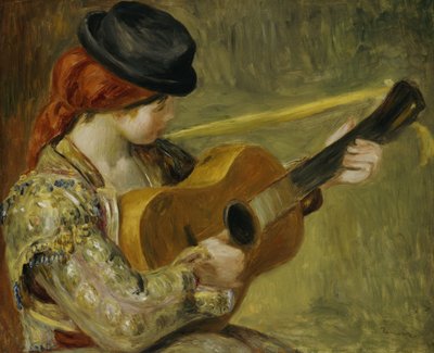 Pige med en guitar, 1897 af Pierre Auguste Renoir