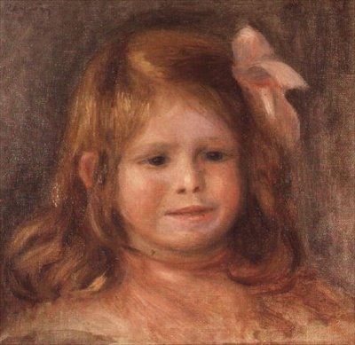 Pige med et lyserødt bånd af Pierre Auguste Renoir