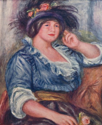 Pige med en rose, 1913, 1923 af Pierre Auguste Renoir