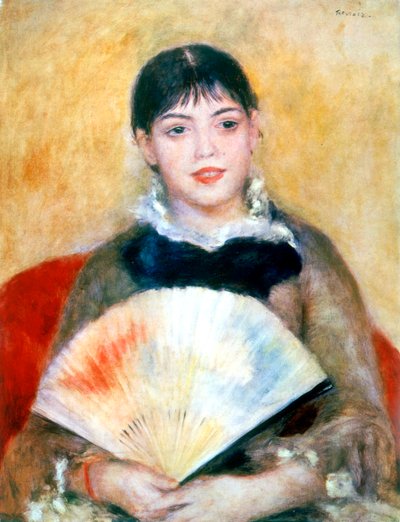 Pige med fan, 1881 af Pierre Auguste Renoir