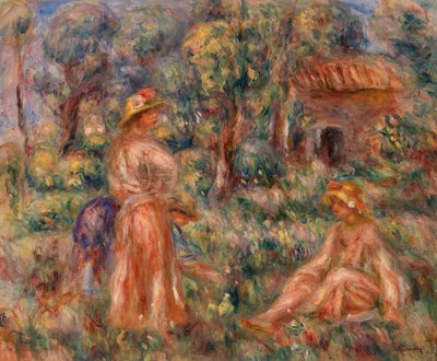 Piger i et landskab af Pierre Auguste Renoir