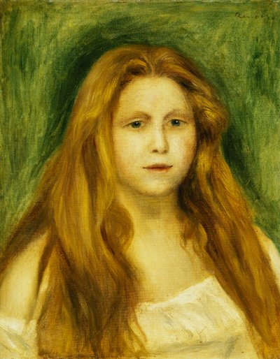 Head of Girl; Leder af en ung pige, 1888 af Pierre Auguste Renoir
