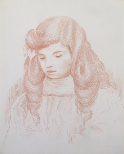Hoved af et barn, 1913 (sanguin) af Pierre Auguste Renoir