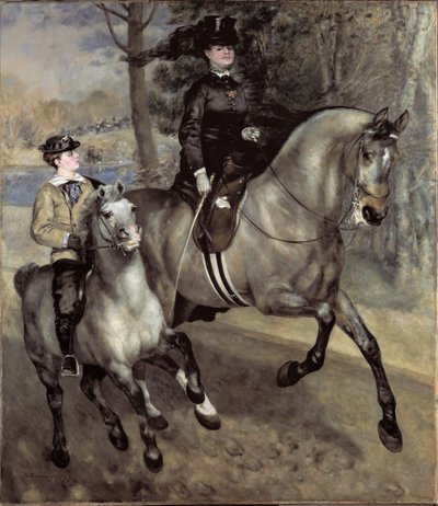 Ryttere (eller ridetur) ved Bois de Boulogne. Maleri af Pierre Auguste Renoir (Pierre-Auguste af Pierre Auguste Renoir