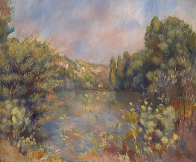 Lakeside Landskab, ca. 1889 af Pierre Auguste Renoir