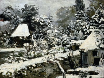 Landskab, Sneeffekt, ca. 1868 af Pierre Auguste Renoir