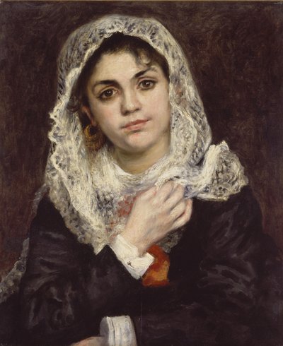 Lise in einem weißen Schal, ca. 1872 von Pierre Auguste Renoir