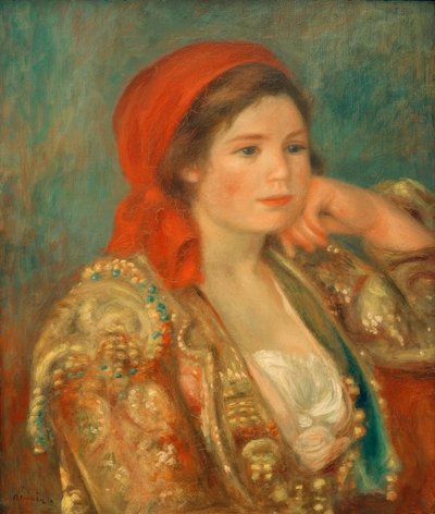 Pige med spansk jakke af Pierre Auguste Renoir