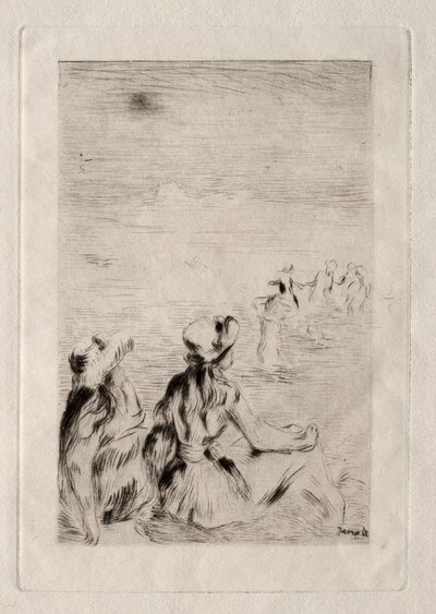 På stranden ved Berneval af Pierre Auguste Renoir