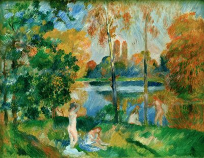Landskab med badende af Pierre Auguste Renoir