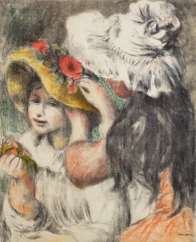 Pinning the Hat, 1898 af Pierre Auguste Renoir