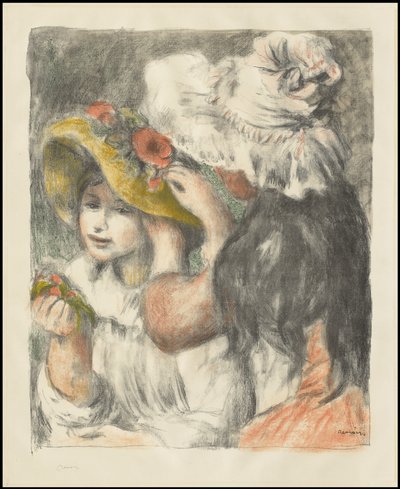 Pinning the Hat: Second Plate, ca. 1898 af Pierre Auguste Renoir