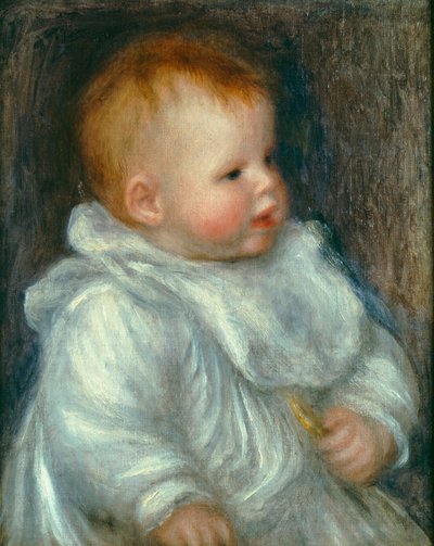 Portræt af Coco på en blå baggrund af Pierre Auguste Renoir