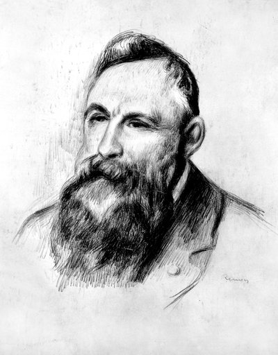 Portræt af den franske billedhugger Auguste Rodin, ca. 1914 af Pierre Auguste Renoir
