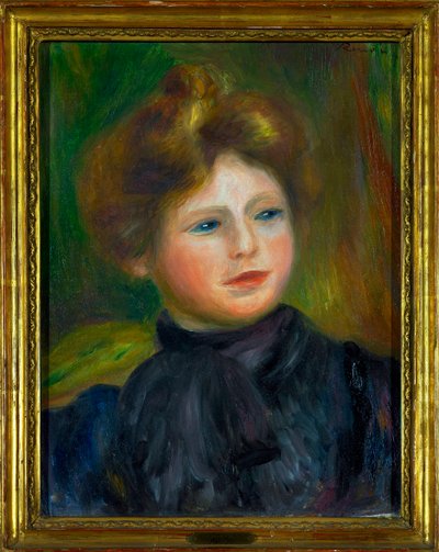 Portræt af kvindemaleri af Pierre Auguste Renoir (1841-1919) 1916 Dim 0,35 x 0,27 m Paris Louvre museum Obligatorisk omtale: Donation Helene og Victor Lyon af Pierre Auguste Renoir