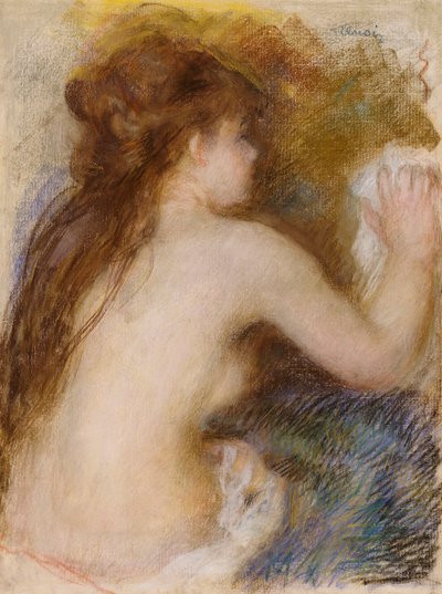 Set bagfra af en nøgen kvinde, ca. 1879 af Pierre Auguste Renoir