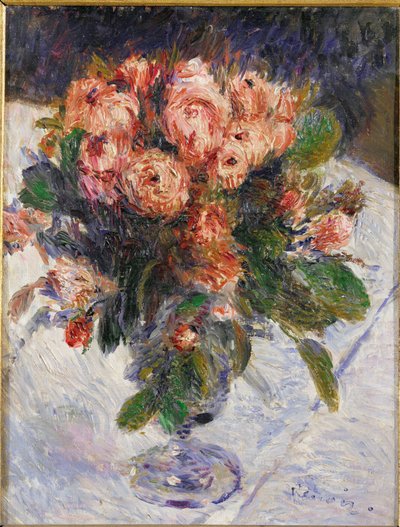 Funklende roser (olie på lærred) af Pierre Auguste Renoir