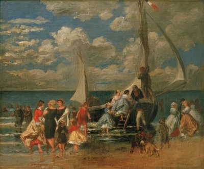 Mødes omkring en båd af Pierre Auguste Renoir