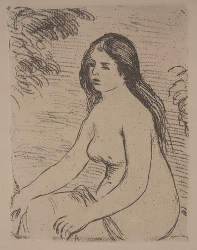 Siddende nøgen kvinde af Pierre Auguste Renoir
