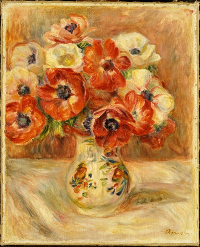 Stilleben med anemoner af Pierre Auguste Renoir