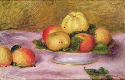 Stilleben med æbler (olie på lærred) af Pierre Auguste Renoir