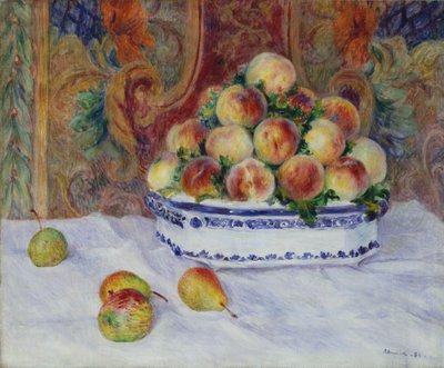 Stilleben med ferskner, 1881. af Pierre Auguste Renoir