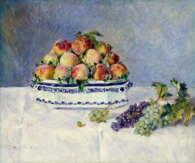 Stilleben med ferskner og druer, 1881. af Pierre Auguste Renoir